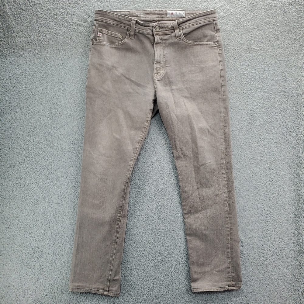 AG Adriano Goldschmied Gray Slim Straight Jeans